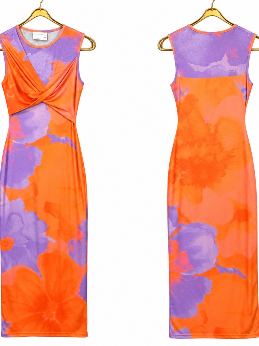 π§‘ ASOS - Orange & Lavender Floral Maxi Dress β Medium (10) - Picture 3 of 3